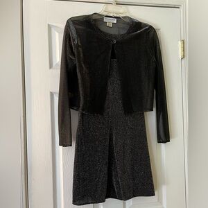 Younique Clothing /Vintage Women’s Silver and Black Mesh Dress size M